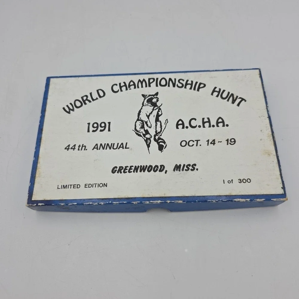 A.C.H.A 1991 World Championship Bear Hunter Pocketknife 1 Of 300 Collectors RARE